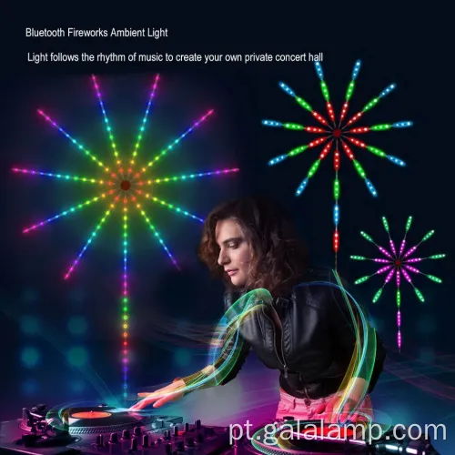 Faixa de fogos de artifício com led de cores dinâmicas para espaços de convivência